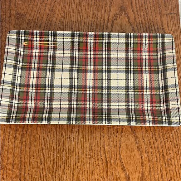 Pottery Barn Holiday Stewart Plaid Ceramic Dish or tray EUC - Picture 1 of 6